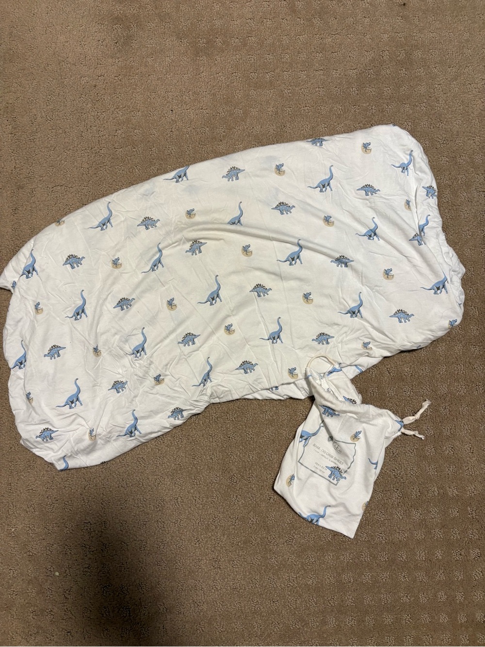 Kyte Baby Bamboo Crib Sheet with Blue Dinosaur Print